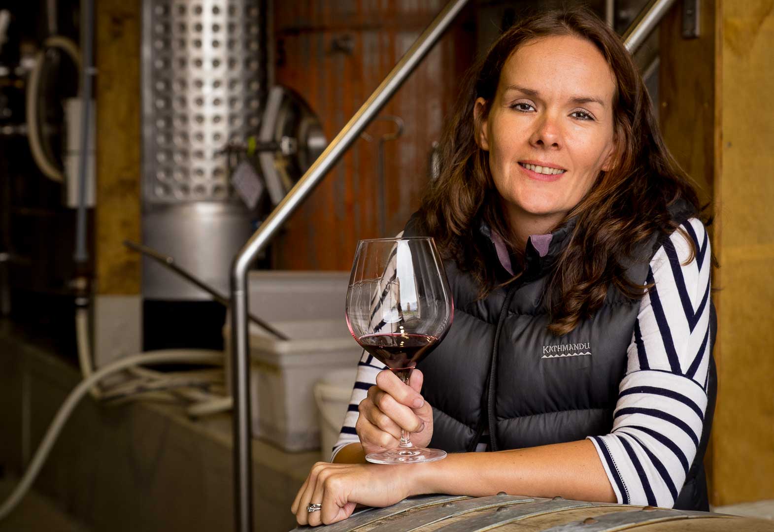 Anna in the Winery at Te Whare Ra - Marlborough